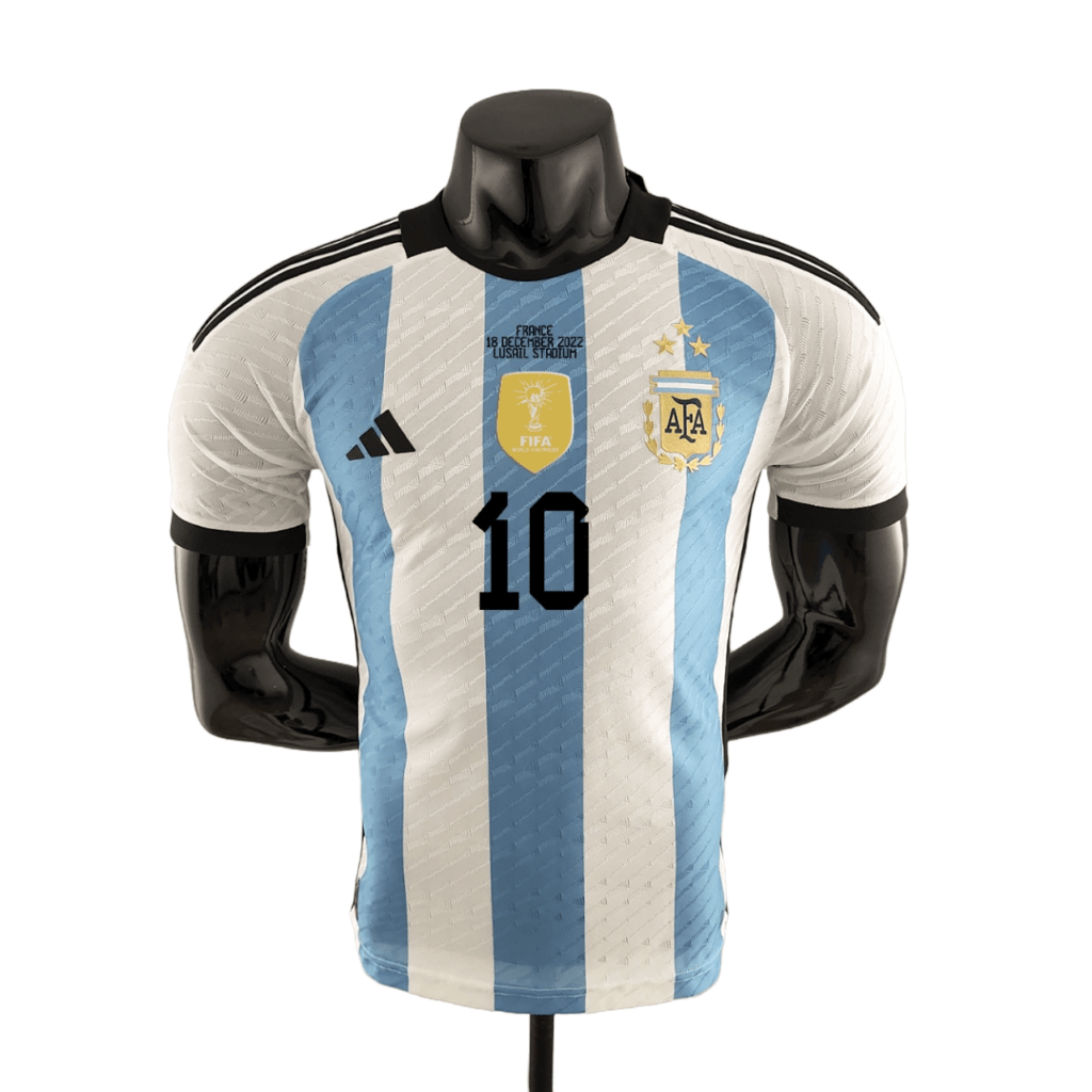 Flocage Officiel Footpress - Argentine 3 étoiles Messi 2022 - Maillot Domicile Noir