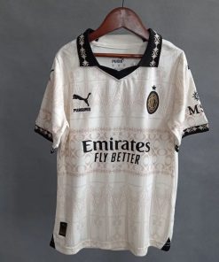 Ac milan cream fourth 24 25 kit jersey with shorts 2