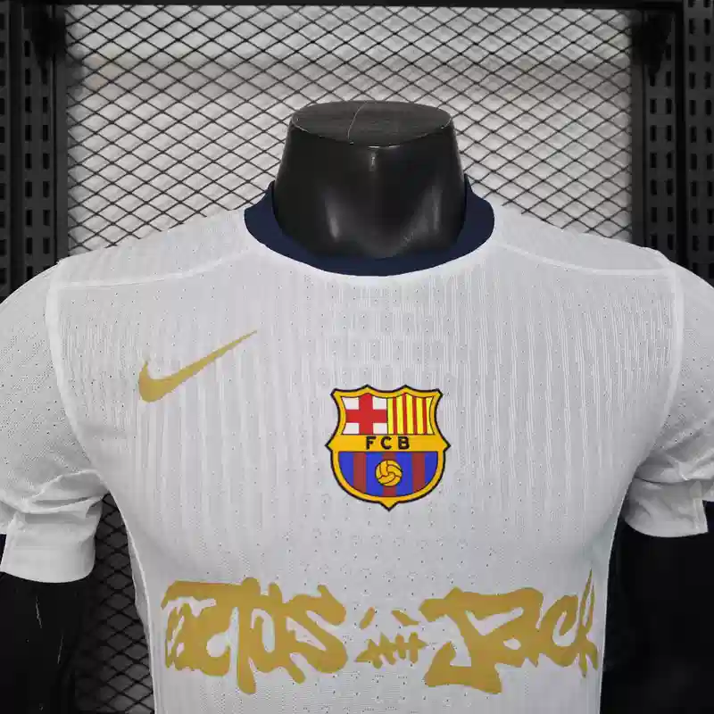 Buy Barcelona White Travis Scott 2024-25 Player Version jersey - Image 2
