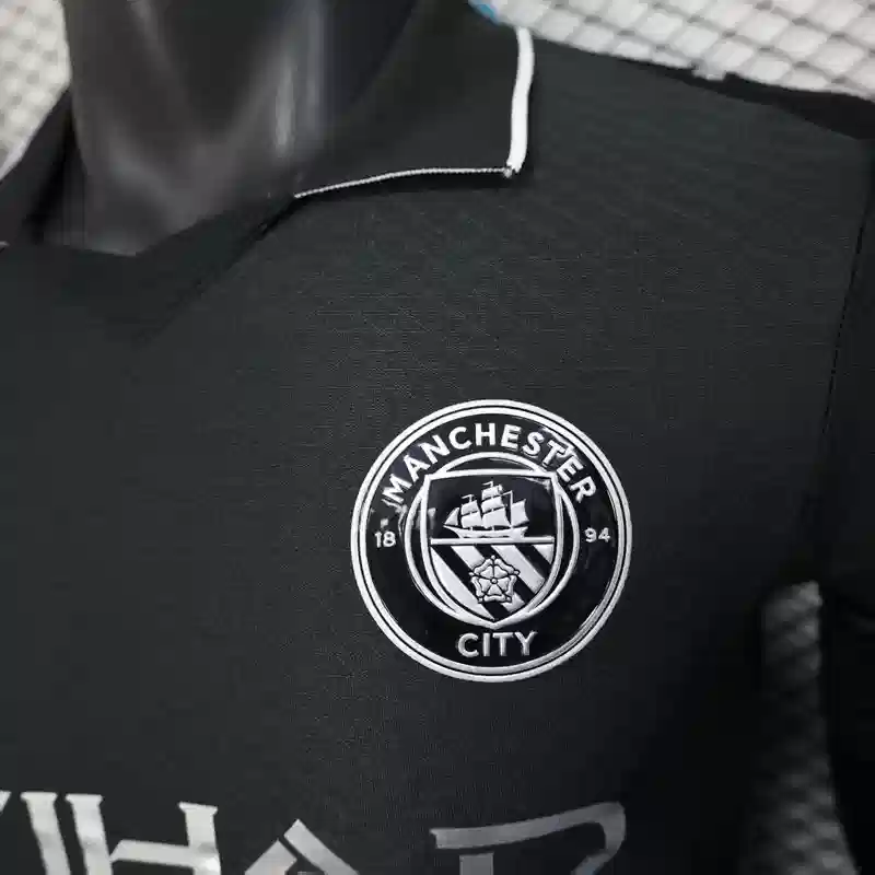 Buy Manchester city Away 2025-26 Black player version Jersey - Image 6