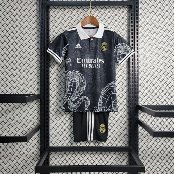 Buy Real Madrid Black Dragon 2025-26 Kids jersey set