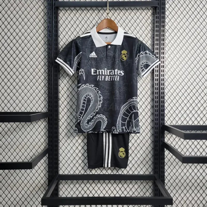 real madrid kit special edition dragon black kids 23 24 football jersey 825