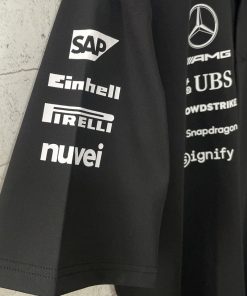 Alternative view of Mercedes AMG Petronas F1 Black 2025 POLO Team T Shirt